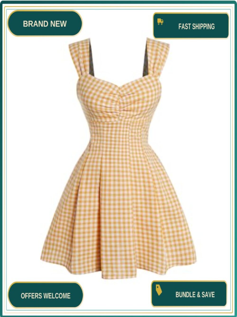 Plaid Ruched Bust Sleeveless Bowknot Pleated Short Dress